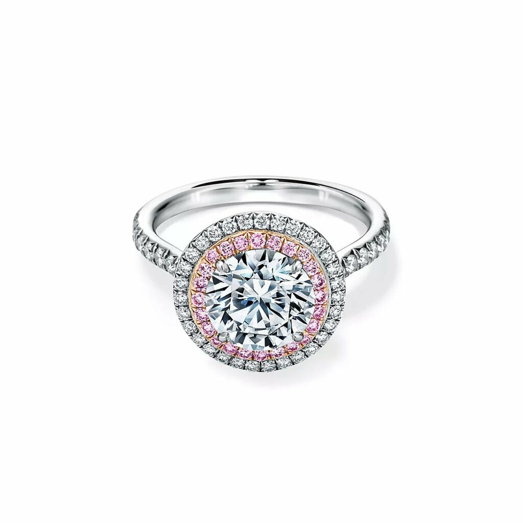 GIA Certified Radiant Cut Pink Diamond & Diamond Halo Ring in 18K – ASSAY
